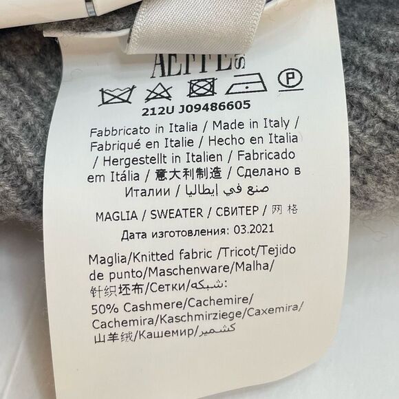 Alberta Ferretti Wool Cashmere Crew Neck Pullover Paris Sweater Gray Size 6 - Picture 7 of 11